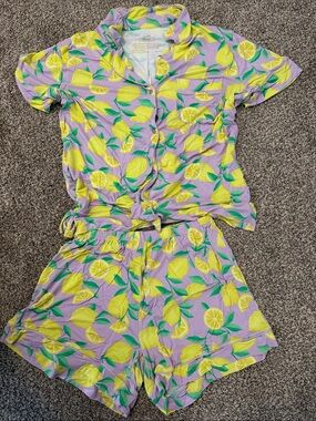 Little Sleepies Purple Lemon Print Women’s Shorts Set